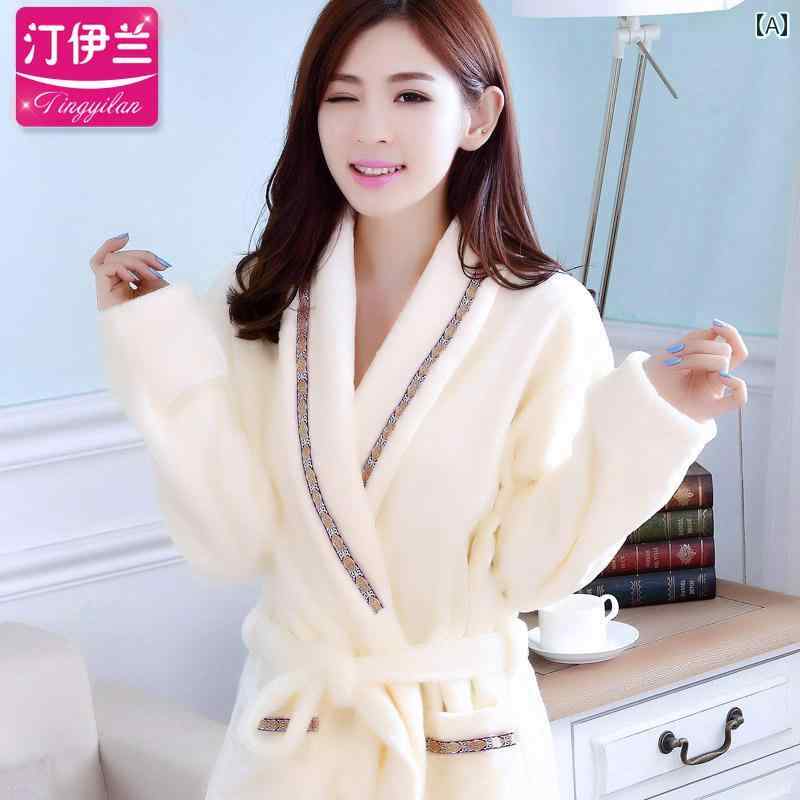 ガウン レディース 秋冬 シンプル かわいい ロング 長袖 旅行 ポケット 厚手 韓国 大きめサイズ 白 ピンク 赤 ストライプ 花柄 チェック 5,470円