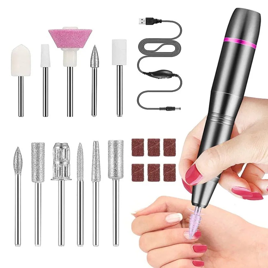 【送料無料】電動ネイルケアネイルマシン プロ高速回転 低騒音 低振動 ネイルケアセット 角質除去 甘皮処理 US