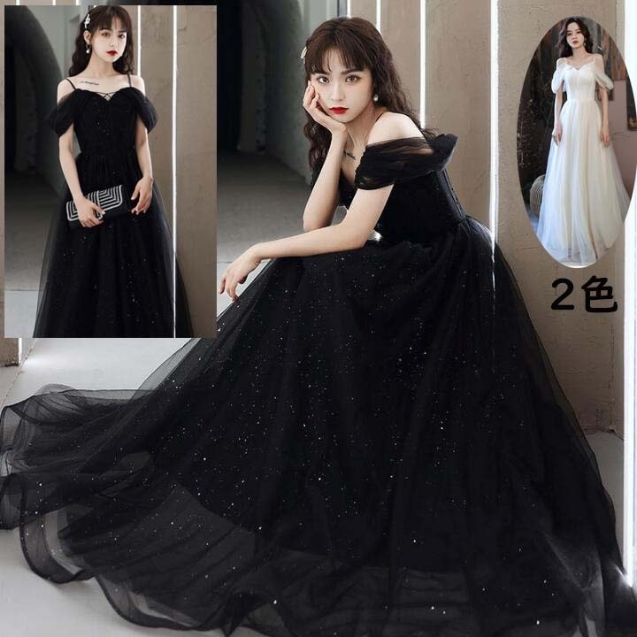 パーティードレス 高級感 Vネックドレス お呼ばれドレス 花嫁ドレス ロング丈 黒ドレス 優雅 着瘦せ 演奏会 忘年会 成人式 礼服 ワンピース 編み上げ 結婚式 二次会 発表会 コンサート 披露宴