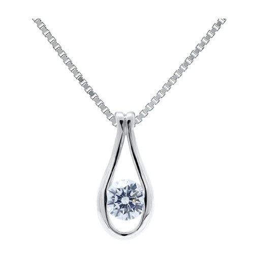 ハートキューピッド 0.33ct相当シルバー 4.5mm しずくネックレス キュービックジルコニア