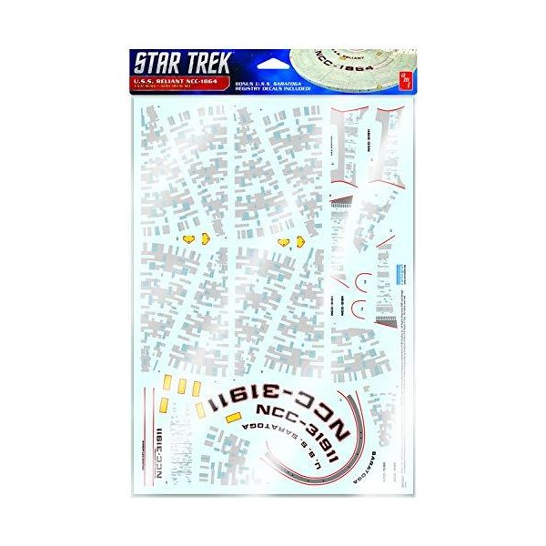 Round2 MKA021 1/537 Star Trek USS Reliant Aztec Decals AMT 1:537 U.S.S， Multicoloured 並行輸入品