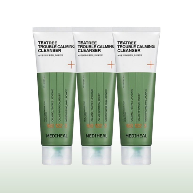 [3本 肌鎮静 ディープクレンザー 韓国人気] ティーツリー トラブル鎮静 クレンジングフォーム 120ml x3本 微細バブル 毛穴 フォームクレンザー 弱アルカリ性 敏感肌 キメ改善