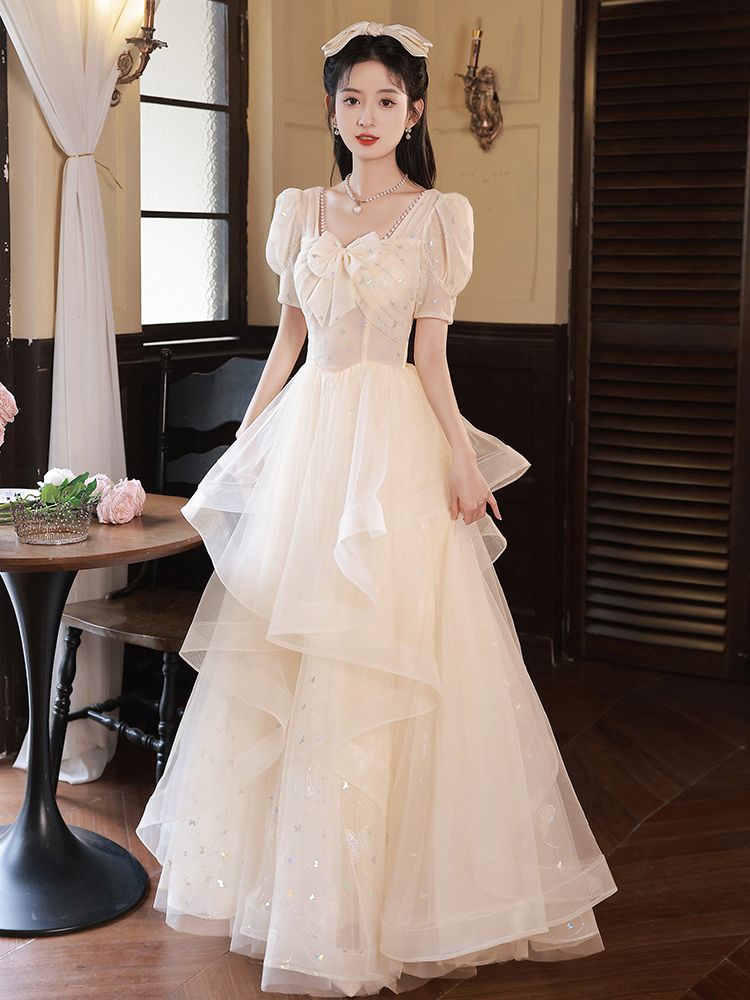 ロングドレス 演奏会用 パーティードレス 結婚式 ドレス レディー 新しい 成人式 お誕生日プリンセス やせて見える 気質 やさしい ロングスカート