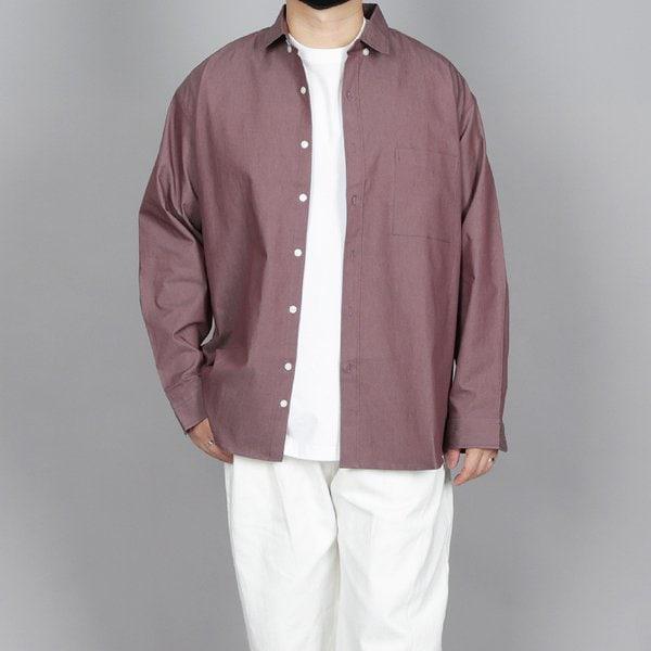 WGN メンズ ビッグサイズ テクスチャ オックスフォード シャツ