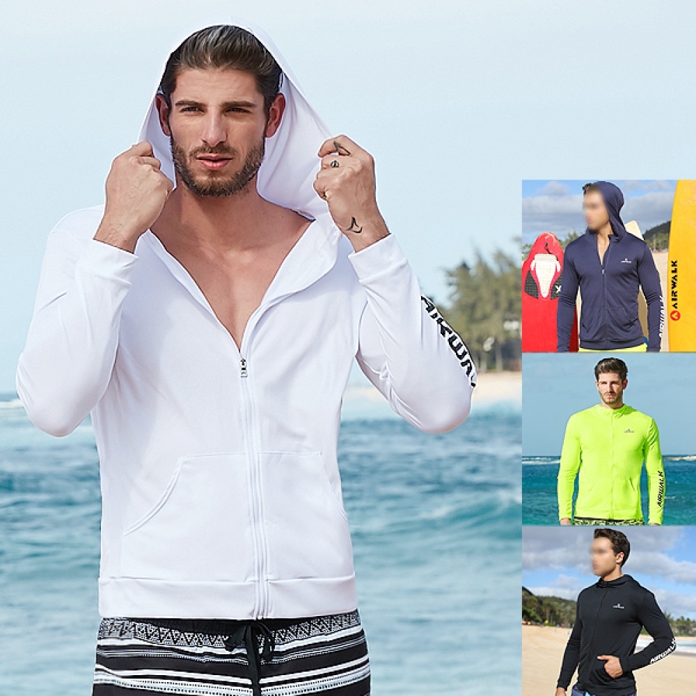 (エアワーク) エアワークサーフメンズラッシュガードフード付きジップアップ (単品) YaWe5016 /UVカット/水着/ビーチウェア