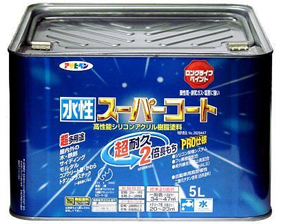 （まとめ買い）ペンキ 水性スーパーコート 水性多用途 ツヤ消し白 5L [x3缶セット]