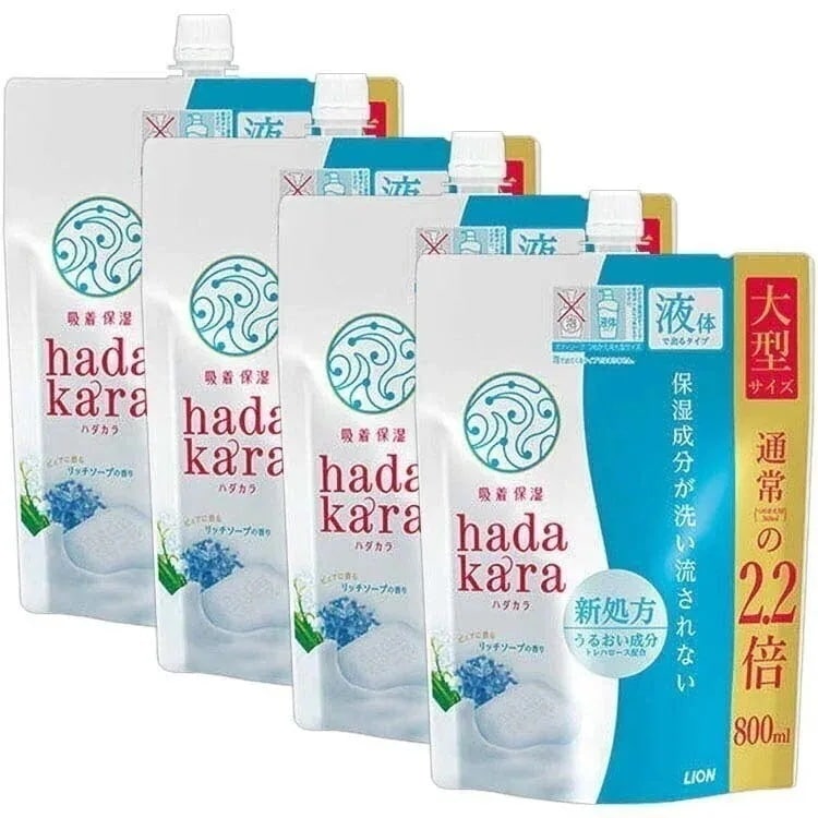 (4個セット)hadakara ボディソープ リッチソープの香り詰替え用大型サイズ800ml(D) メガ割