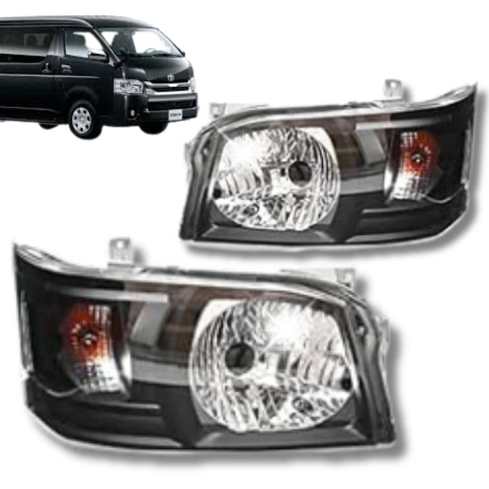 MORASTYLE ヘッドライト トヨタ 200系 ハイエース 1型 2型 インナーブラック 左右セット 純正 タイプ
