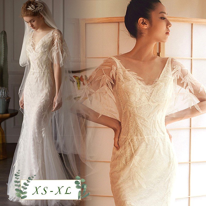 新作 ウェディングドレス Aライン 上品 スリム シンプル 結婚式 披露宴 刺繍/二次会/ビスチェウ