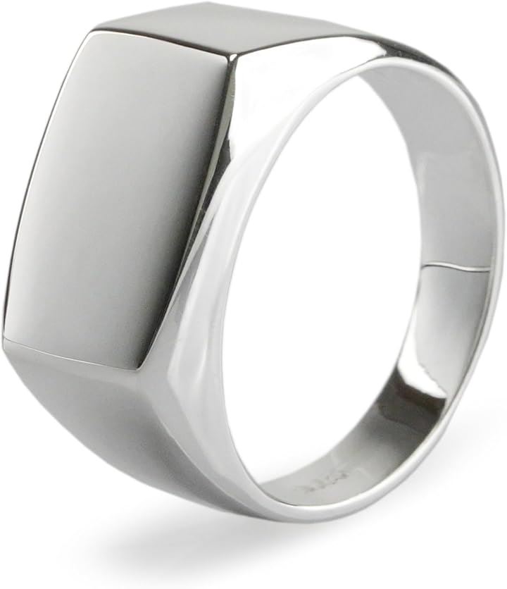 sv925 印台 リング メンズ シルバー 指輪 シグネットリング 人気 スターリングシルバー シルバーリング レディース(シルバー)