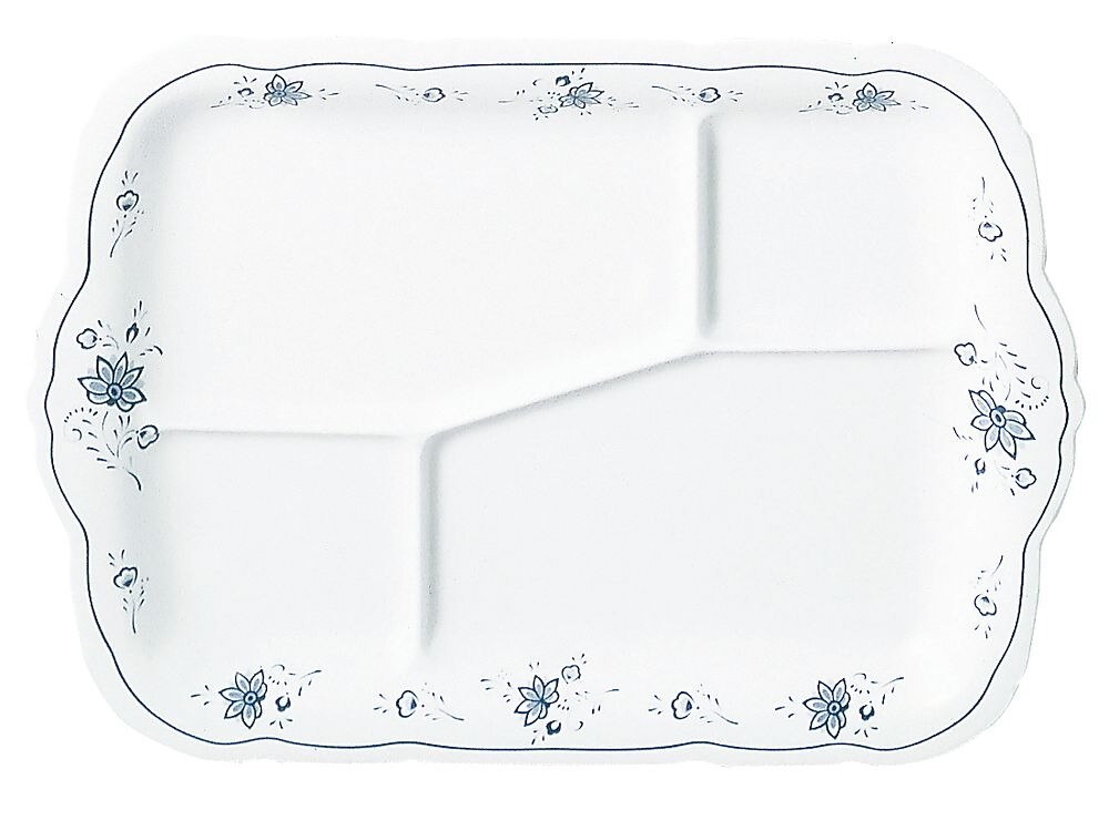 （まとめ買い）メラミン洋食器 ビューティフラワー 角皿15.2インチ A仕切 BF-24 [x3]