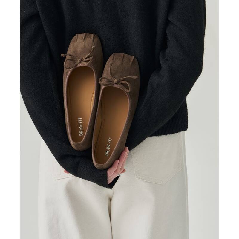 DRAWFIT WOMEN ブランリボンフラットシューズ [MOCHA BROWN] DFWMSO6191MBR 372718