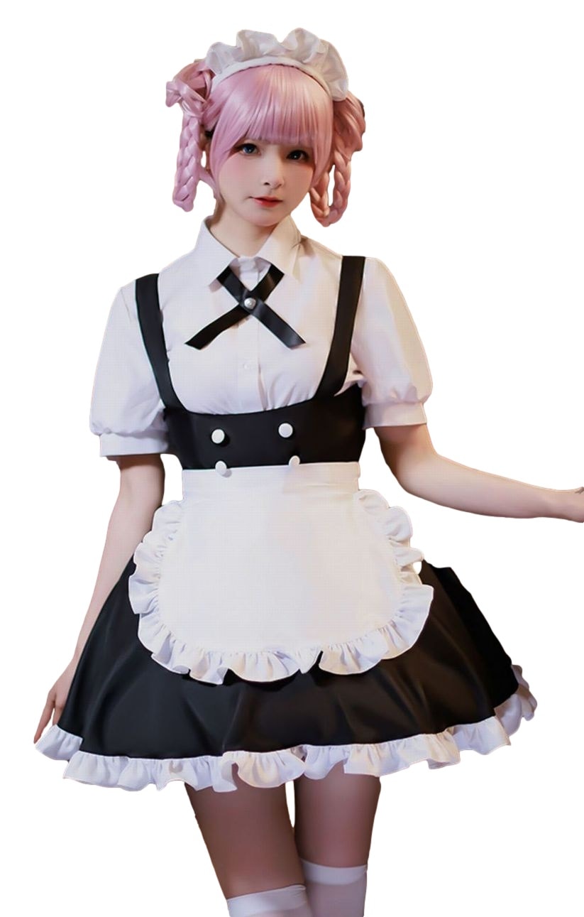 【ウィッグ付き】よふかしのうた 風 七草ナズナ ななくさなずな 小繁縷ミドリ こはこべみどり コスプレ衣装 メイド服 7点セット サイズ S―XXL