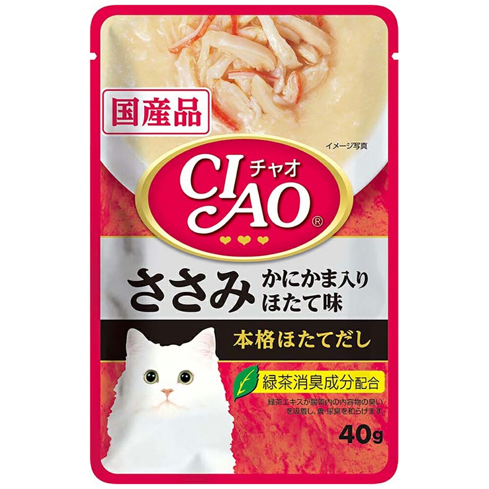 いなば　ＣＩＡＯ　チャオ　パウチ　ささみ　かにかま入り　ほたて味　４０ｇX９６袋　ＣＲＣ35―20―20―10―40