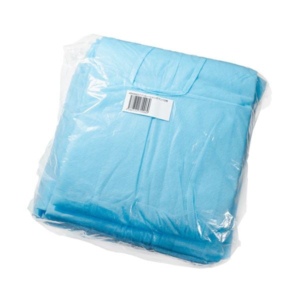 （まとめ）アマノ アイソレーションガウン ブルーAM-CF009 1パック（10枚）[x10セット]