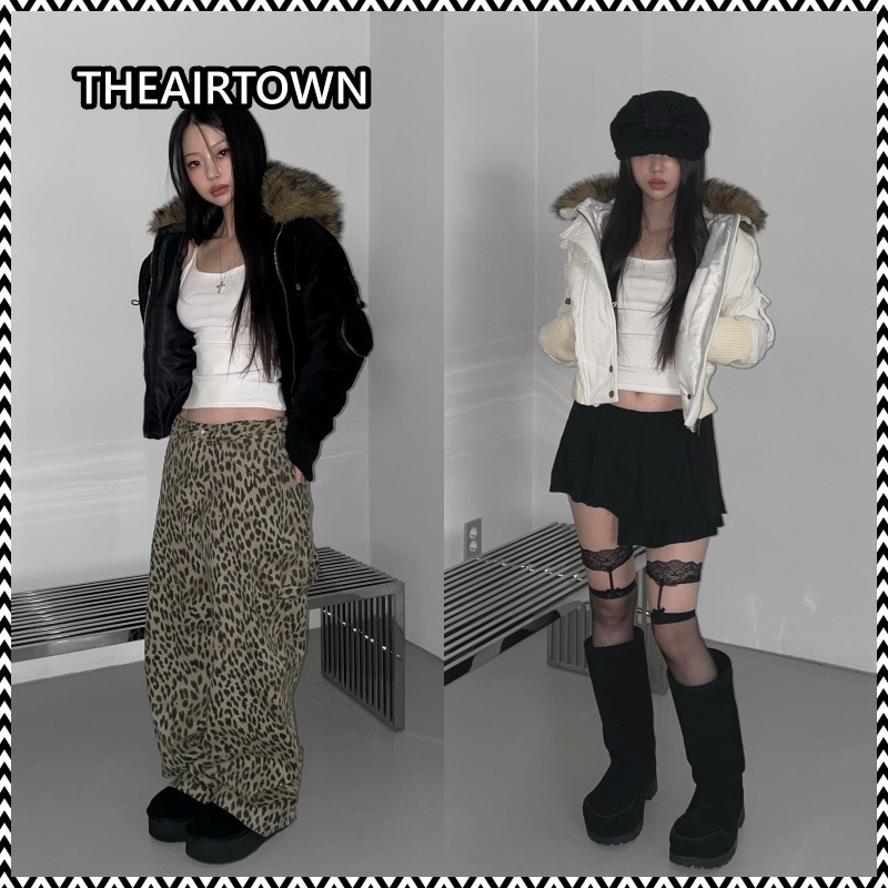 THEAIRTOWN vintage suede crop coat