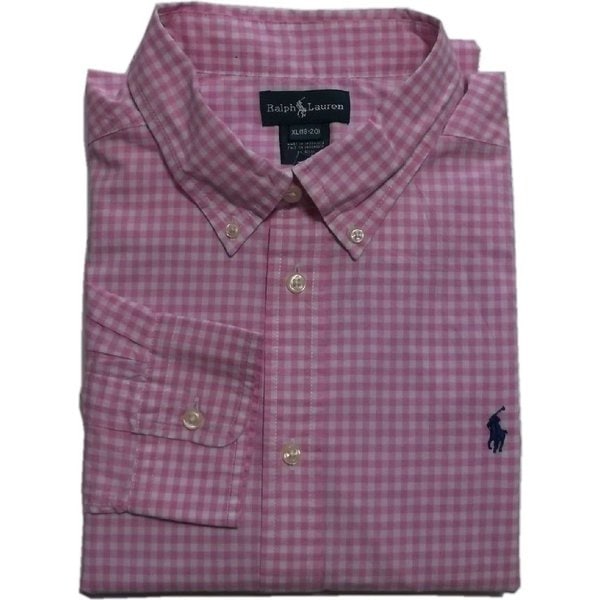 ボーイズサイズ 長袖 ボタンダウンシャツ ピンク boys PR2-198