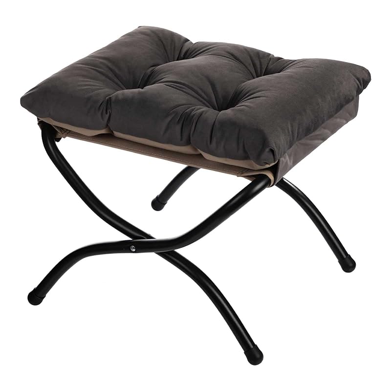 ALIMORDEN オットマン 折りたたみ フットレスト 足置き台 踏み台 足枕 スツール しっかり 耐荷重80KG 高反発 完成品 母の日の贈り物 スモーキーグレー