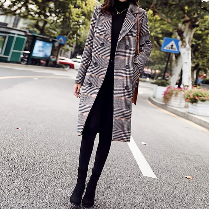 早い者勝ち！ 大安売りチェスターコート 韓国 レディース チェック柄 ミディ丈 エレガント 2色 10代 20代 30代 40代 50代 b13036