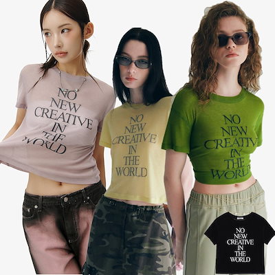 韓国アイドル愛用★[CURRENT] NEW CREATIVE SHORT SLEEVE TEE Shop MARKET Call Your Lover Cropped T-Shirt 399002193-BLK