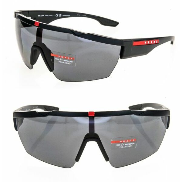 サングラス PRADALINEA ROSSA ACTIVE 03X Black Red Stripe Polarized Sport Sunglasses PS03XS