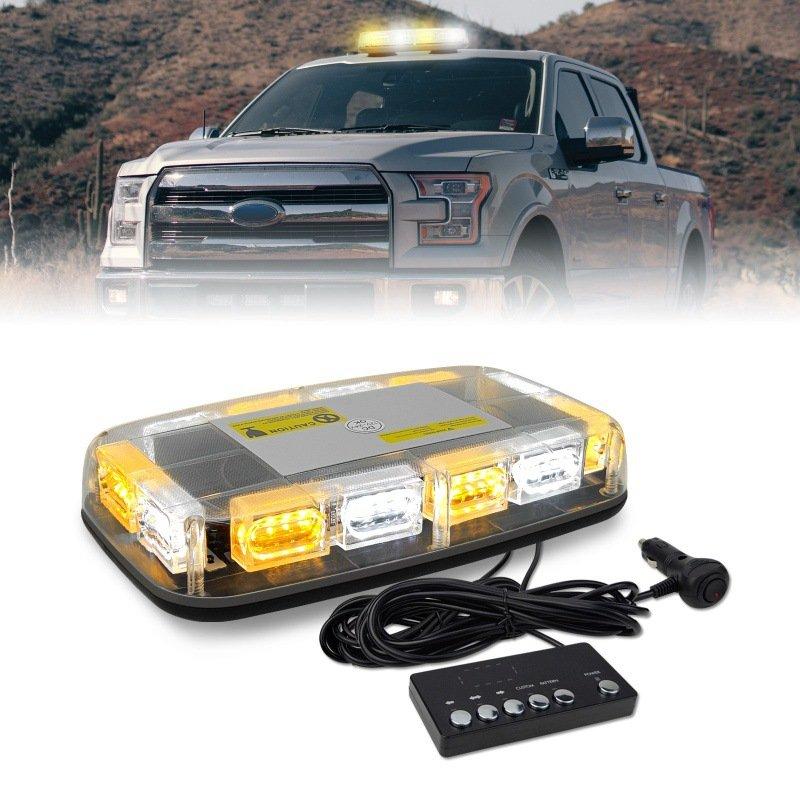 回転灯 点滅灯 黄色 回転式 高輝度 防水 イエロー オレンジ 橙 LED パトライト パトランプ 48LED 緊急車両ライト 作業灯 警告灯 工場 建設現場 公共の場所