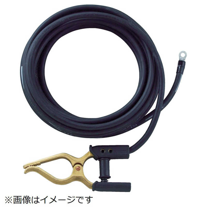 トラスコ中山　TRUSCO キャブタイヤケーブル アースクリップ丸端子付 5m　TCT-3805KE