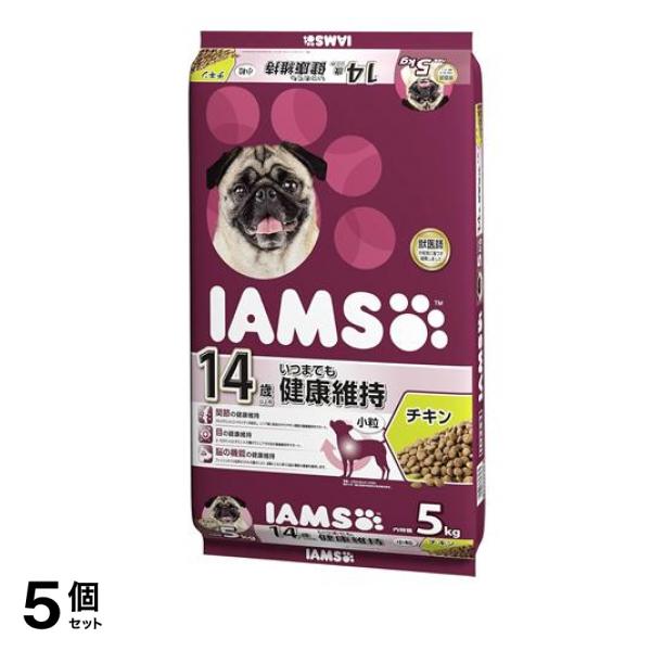 (IAMS) ドッグフード 14歳以上用 いつまでも健康維持 チキン小粒 5kg 5個セット