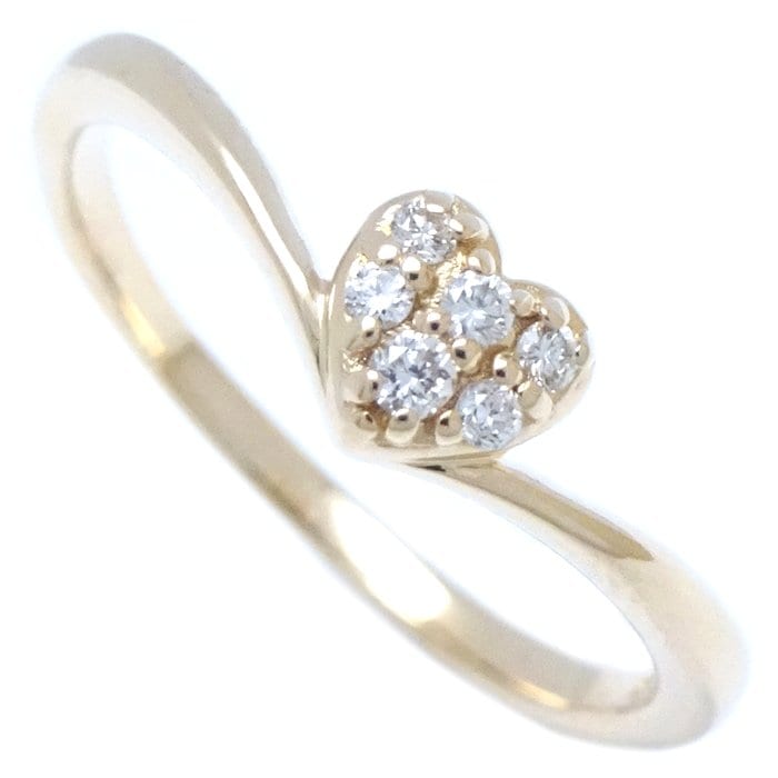 ハート リング 指輪 ダイヤモンド0.05ct 11号 K18YG イエローゴールド/292666【中古】