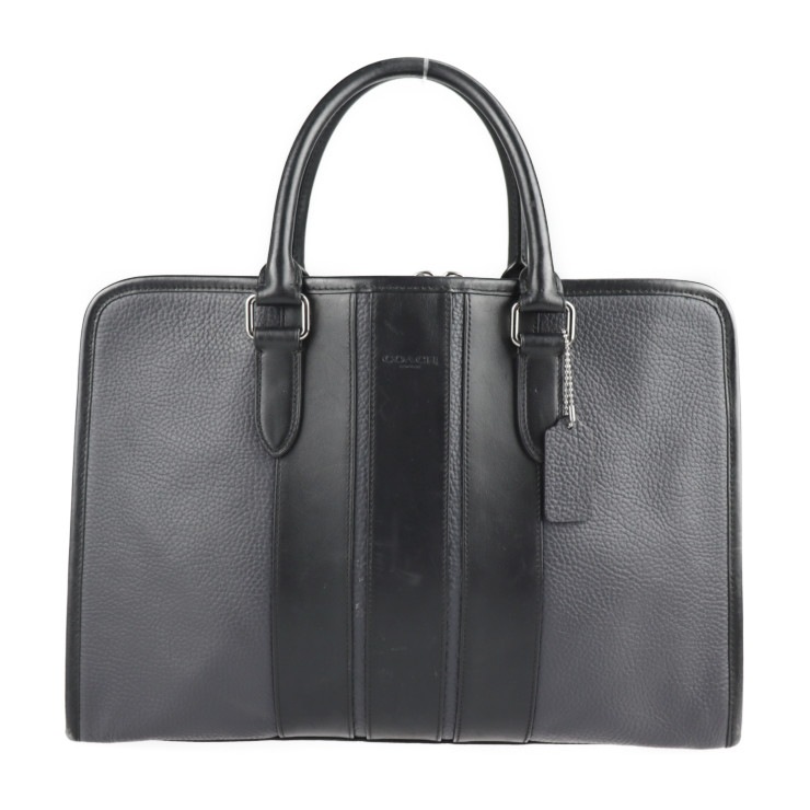 美品 COACH コーチ BOND ビジネスバッグ F72308 レザー グレー ブラック 2WAY