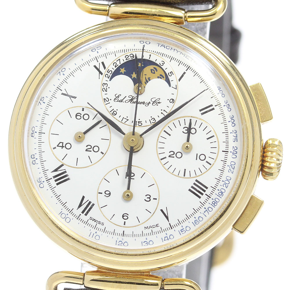 ホイヤー Heuer 188.515 エドワードホイヤー ムーンフェイズ クロノグラフ 手巻き ボーイズ _861290【中古】