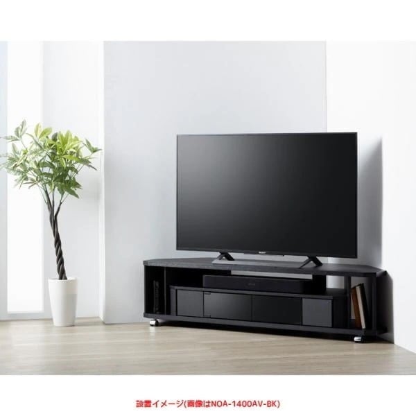 テレビ台 ローボード ラック 棚 黒 おしゃれ ガラス扉 コーナー シンプルモダン ブラック 幅140cm