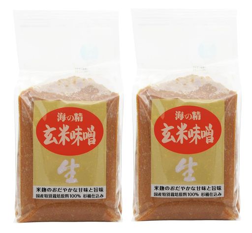 海の精 国産特栽 玄米味噌 1KG×2
