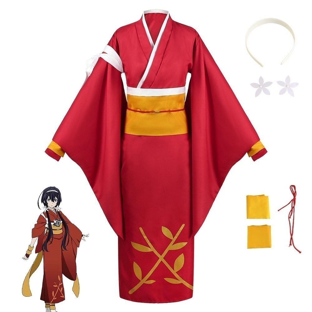 文豪野犬泉鏡花cos服赤い着物浴衣夜叉白雪泉鏡花cos舞台服