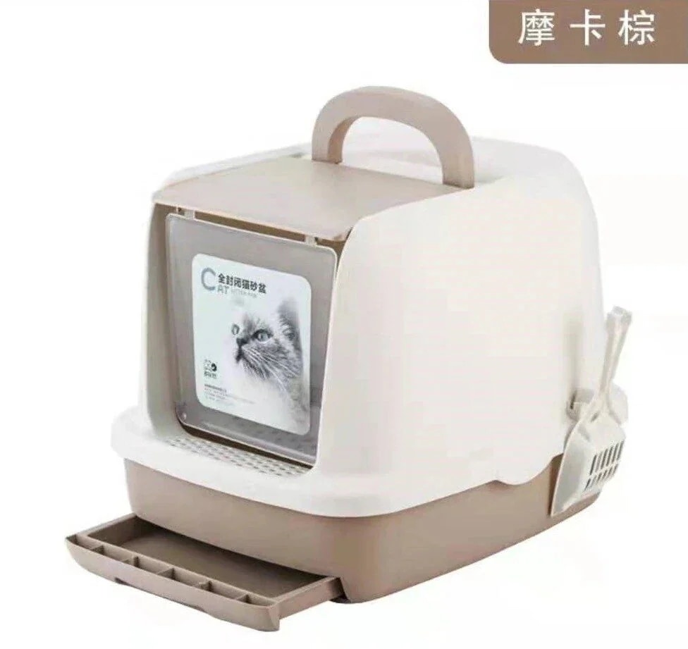 販促-[9月新品]2段式猫トイレ 持ち出しを抑えた大引出しタイプ 防滴全閉式猫トイレ 引出し式猫トイレ