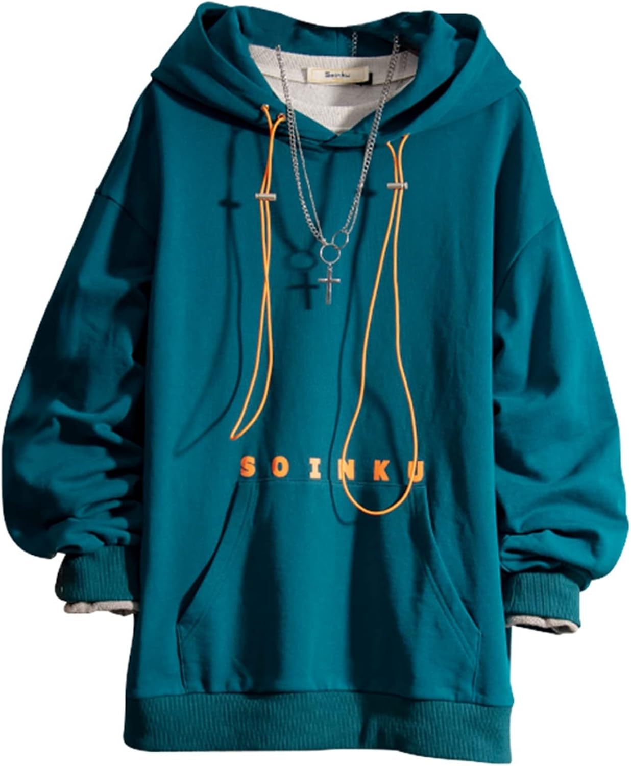 パーカー トレーナー 男性 英字柄 プリント 個性的 長袖 カジュアル シンプル ハンサム 丈長め フード付き 体型パカー トップス プルオーバー 柔らかい ファッション 通気性 ストレッチ