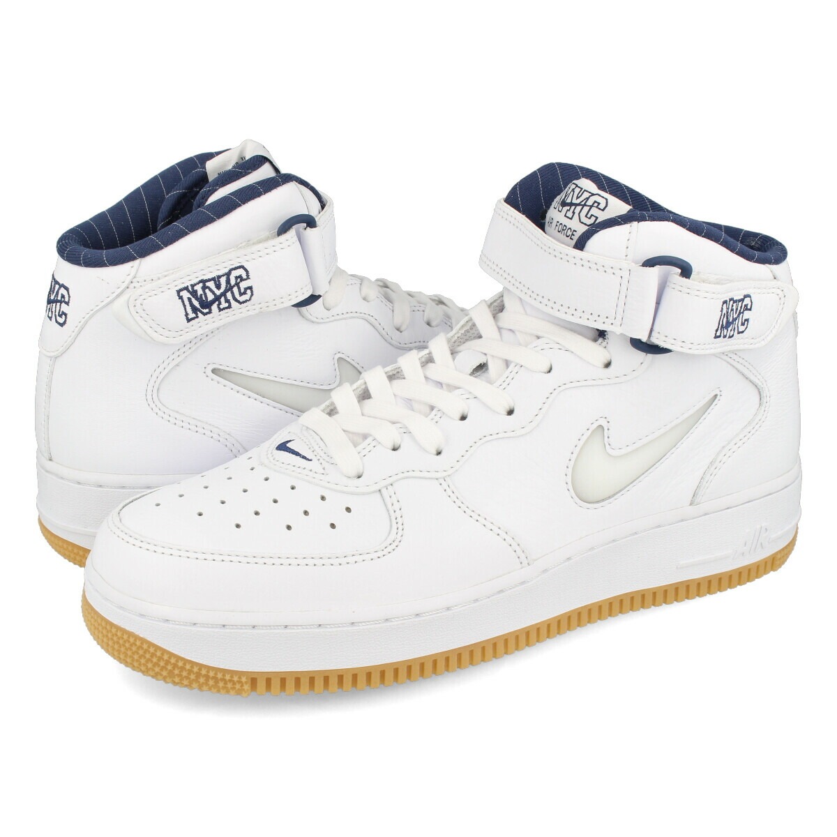 NIKE AIR FORCE 1 MID QS 【NYC】 WHITE/WHITE/MIDNIGHT NAVY/GUM YELLOW