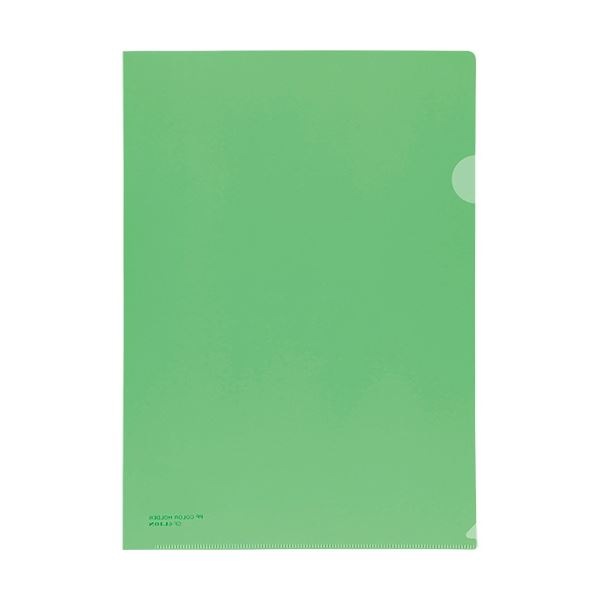 (まとめ) ライオン事務器 PPカラーホルダー A4 厚さ0.2mm ライトグリーン CF-6 1セット(5枚) (×30セット)