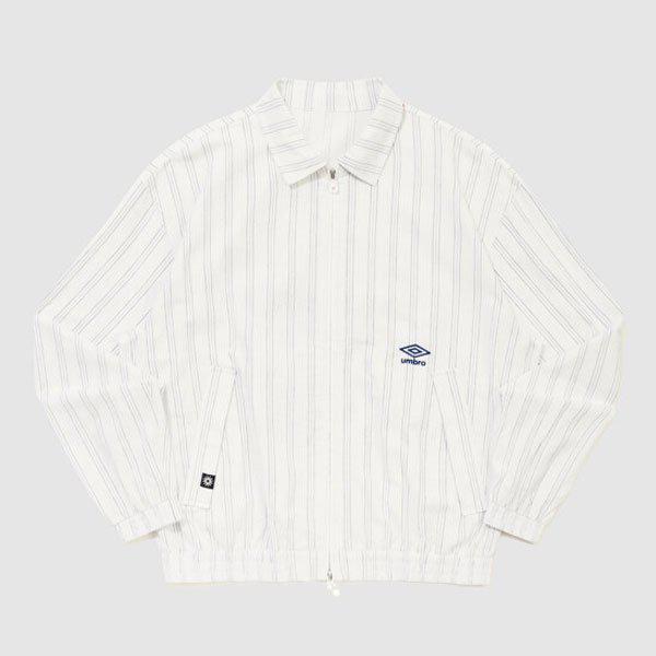 シアサッカー スタンネック ブルゾン ジャケット UR221CJK63 WHITE STRIPE