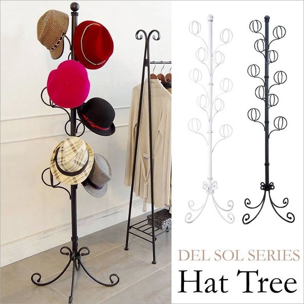ポールハンガー 帽子ツリー DS-P1708 帽子フック 帽子掛け デルソル アイアン Del Sol コートハンガー ディスプレイ ハットハンガー 帽子ハンガー DELSOL
