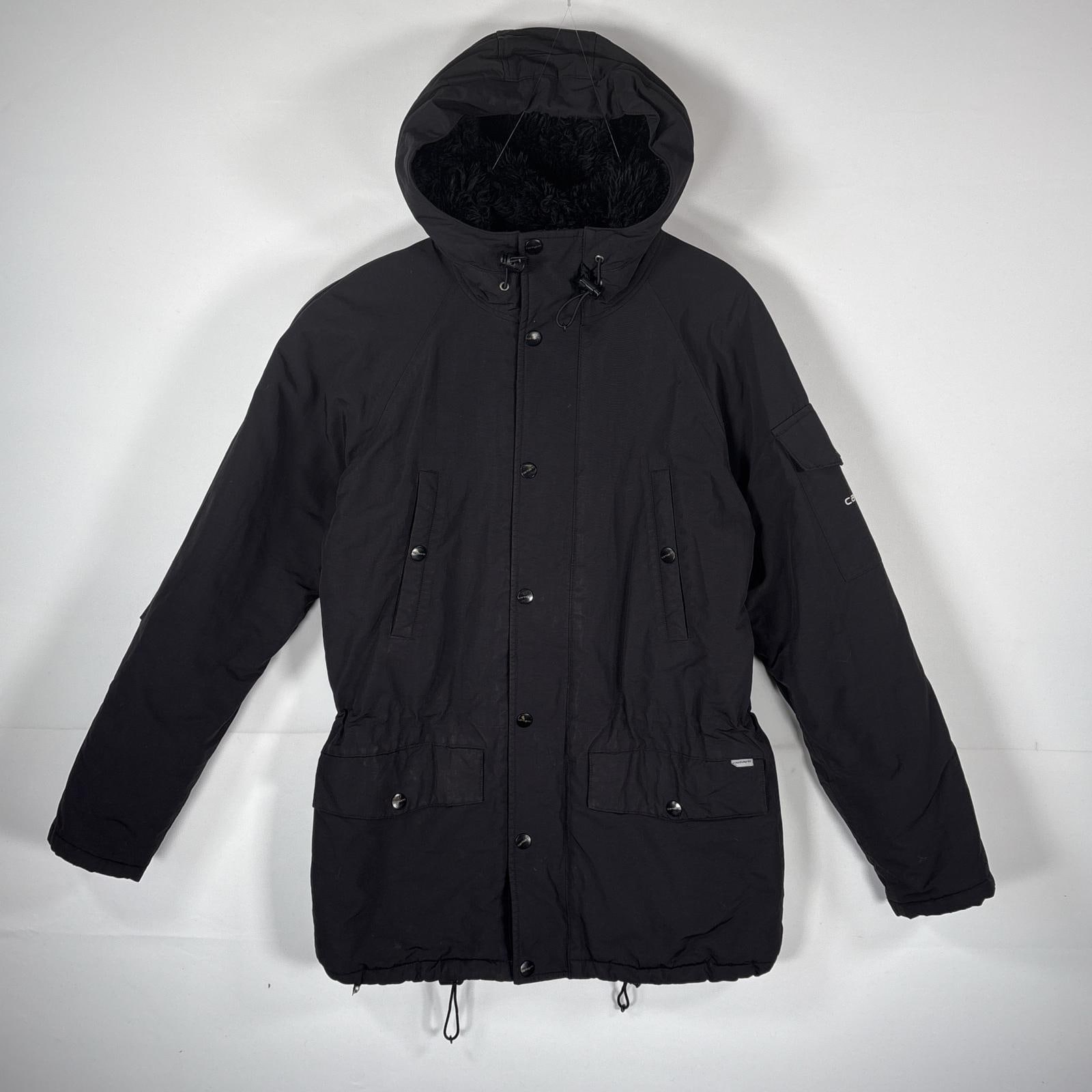 古着 ナイロンジャケット Nー3Bジャケット ダブルジップ ファー付きフード M ブラック メンズ