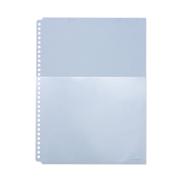 (まとめ) キングジム ハーフポケット厚口 A4タテ30穴 青 108HP 1パック(10枚) (×30セット)