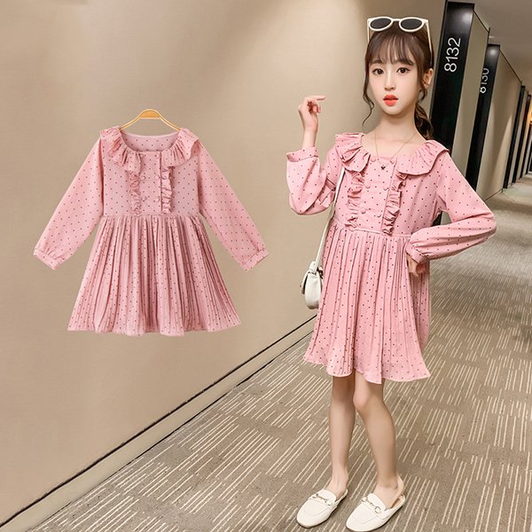 子供服 ワンピース ピンク 160 韓国子供服 高品質 キッズ 子供ドレス 子 長袖ワンピース 欲しいの 春服 女の子