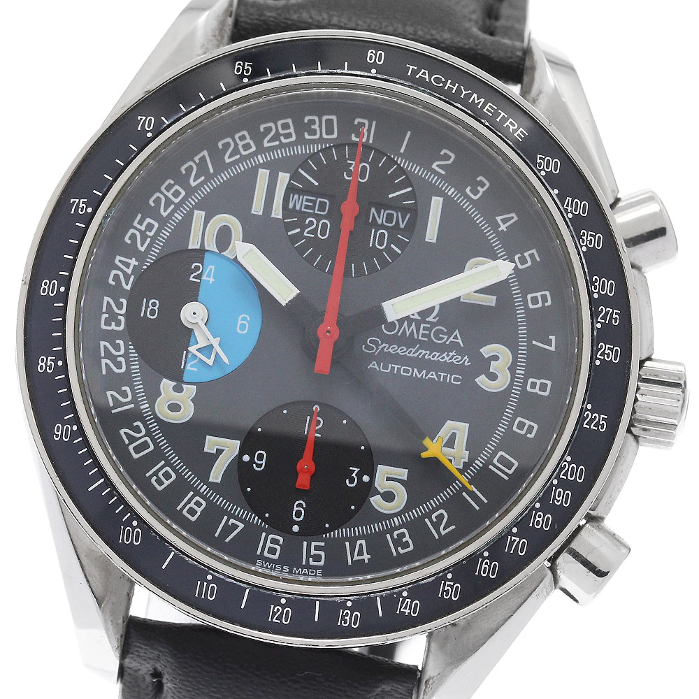 オメガ OMEGA 3820.53.26 スピードマスター トリプルカレンダー クロノグラフ 自動巻き メンズ 保証書付き_887165【中古】