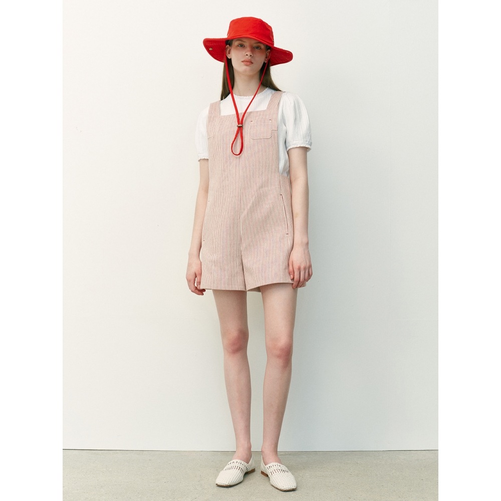 AND YOU カランビンテージレーベルノースリーブジャンプスーツ (レッドストライプ) 20,267円