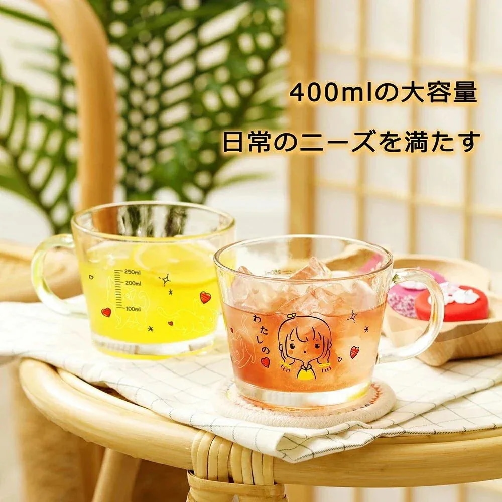 耐熱ガラス マグカップ セット 猫柄 蓋付き コップ 電子レンジ オーブン 食洗機対応 ギフト仕様 ラッピング済み贈り物 家庭用 家族への