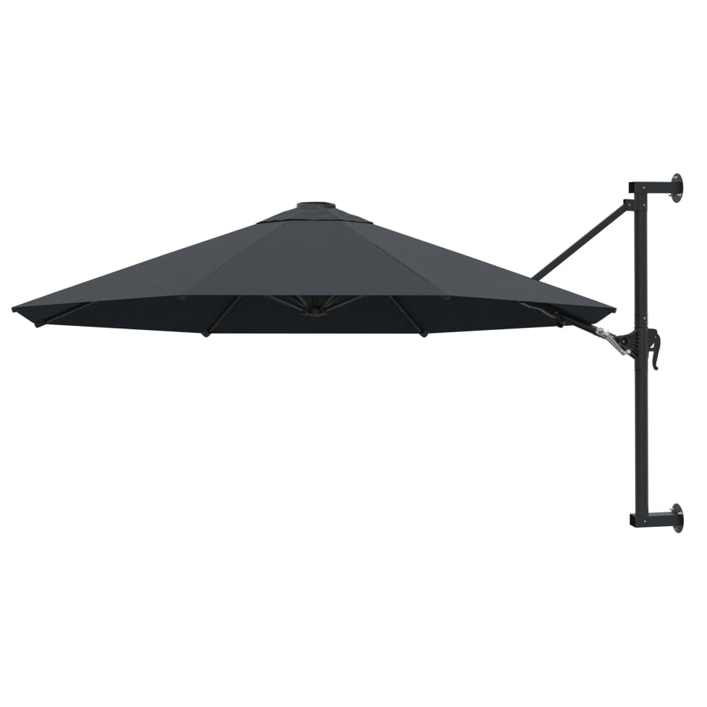 壁面取付け型パラソル 金属ポール付き 300 cm アントラシート
