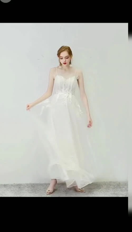 ウェディングドレス大きいサイズ ワンピースロングドレス 結婚式海外 二次会 花嫁フレア Aライン