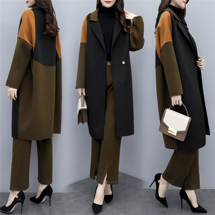 パンツセットアップ ワイドパンツ レディース 秋 冬 パンツ ガウチョパンツ コート アウター ロングコート 通勤 入学式 卒業式 フォーマル 大きいサイズ 40代