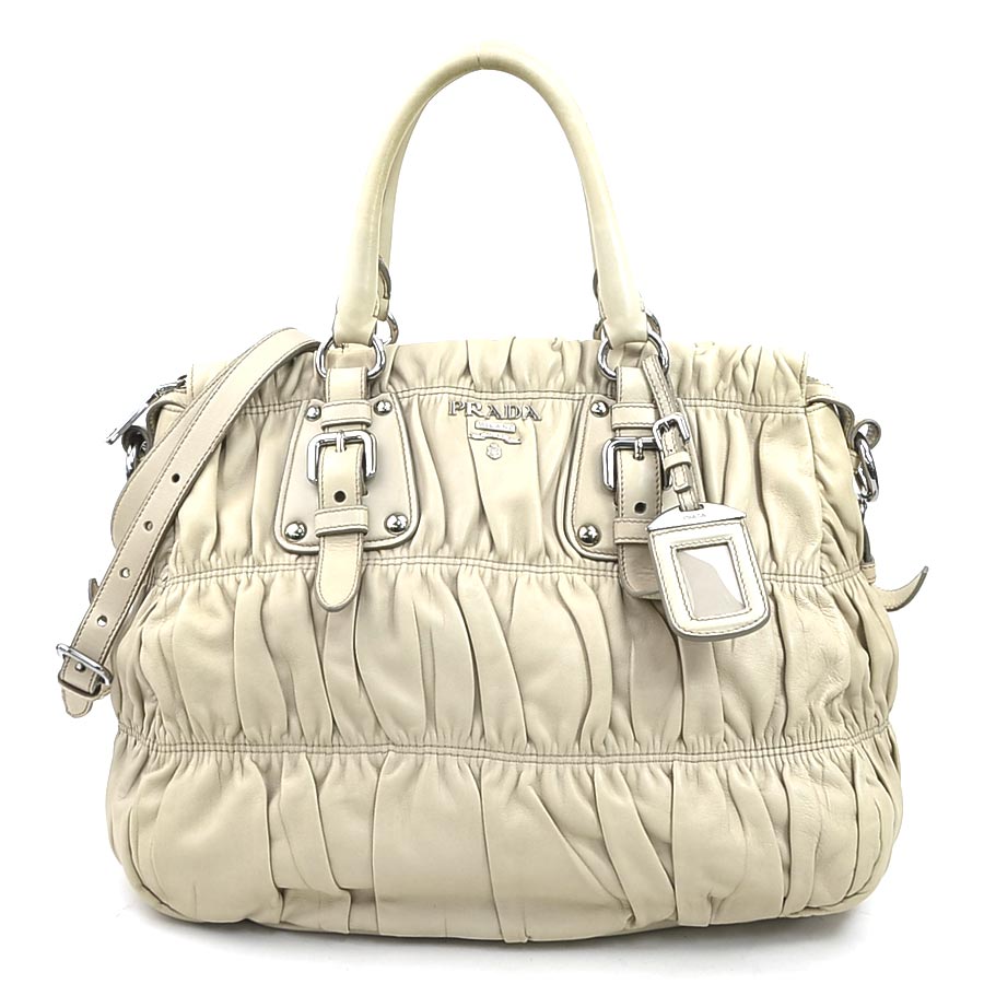 プラダ PRADA ハンドバッグ ショルダーバッグ レザー ベージュ レディース BN1336 h31261g